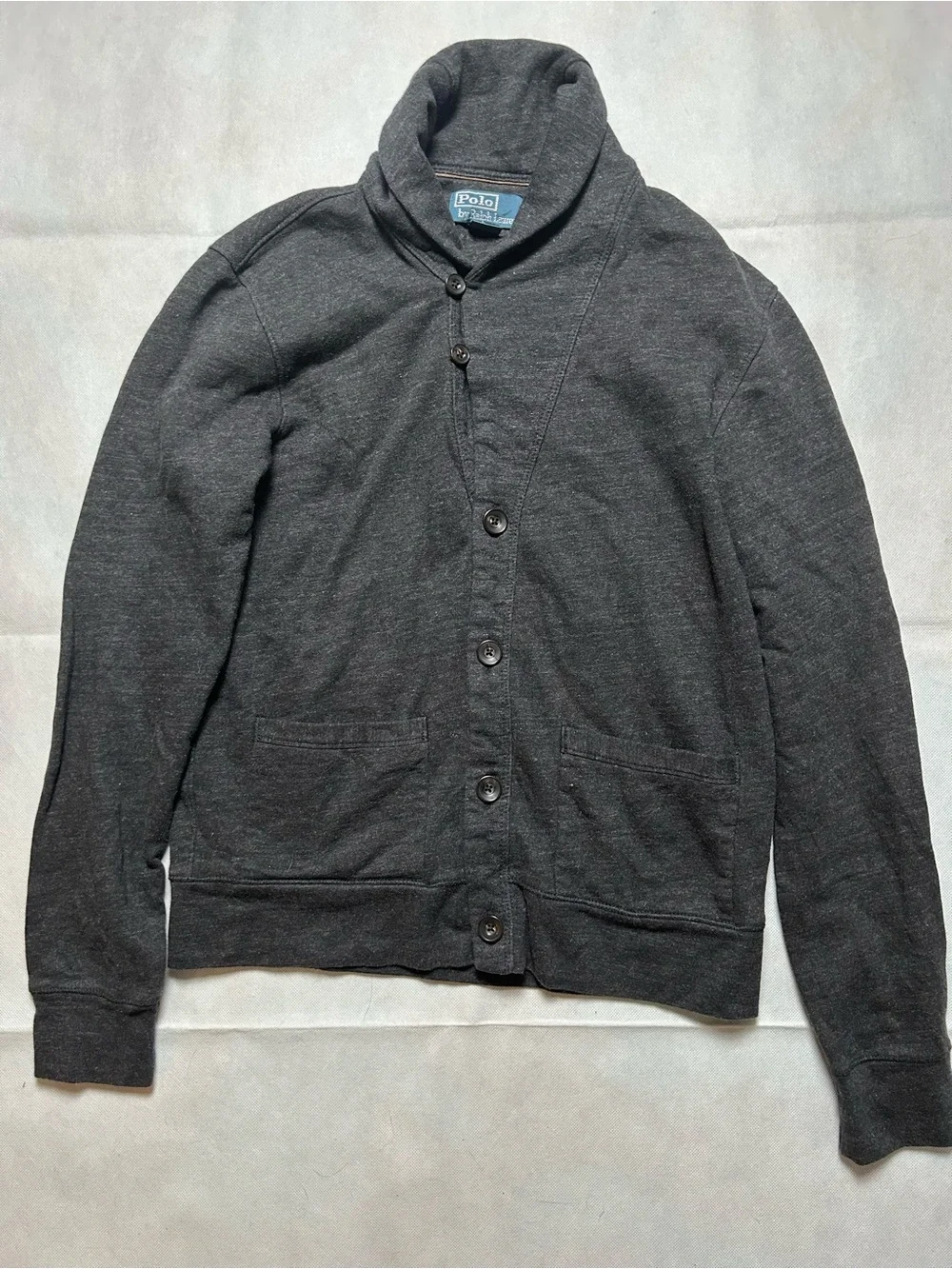Polo Ralph Lauren shawl collar sweatshirt material cardigan size small